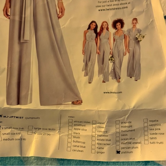 Dessy platinum Twist Wrap jumpsuit - Picture 13 of 15